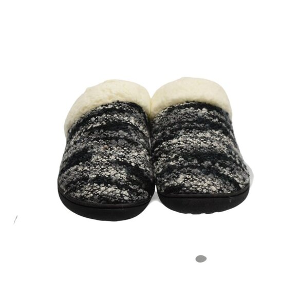 Wayland Square Scuff Slippers Womens 7 8  Memory Foam Black Knit Faux Shearling - Picture 2 of 5